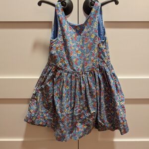 Floral Blue Sleeveless Dress